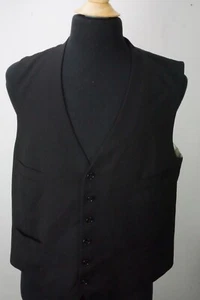 Ralph Lauren Purple Label RLPL Black Serge Plain Vest 100% Wool 38S NEW - Picture 1 of 7
