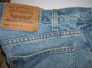 NWT LEVIS STRAUSS CO. 505 W 34 x L 32 MEN'S JEANS Blue - Picture 1 of 3