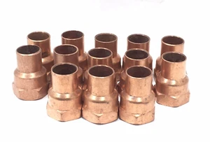 1/2" x 1/2" FNPT Threaded Female Copper Adapter Pipe Fitting CXFNPT Lot of (13) - Picture 1 of 1