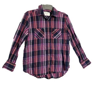 Aeropostale 87 Aero Hemd Gr. M rosa lila kariert angeraute Baumwolle LS Knopfleiste - Bild 1 von 9