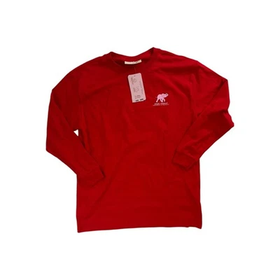 Camisa Simply Southern Christmas Cookie Elephant manga longa juvenil vermelha média nova com etiquetas - Imagem 1 de 4