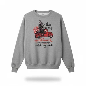 Hallmark Christmas This Is My Movie Watching Sweatshirt Gray Women's Size 2XL - Picture 1 of 8