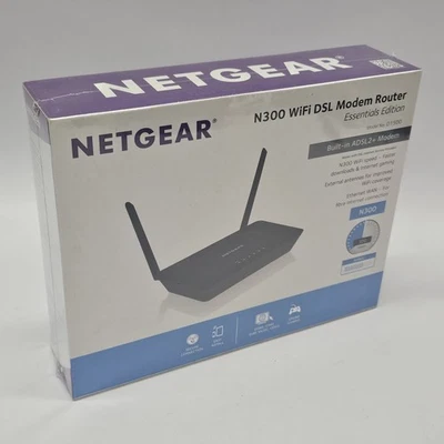 Netgear N300 WiFi DSL Modem Router D1500 Essentials Edition NEW IM BOX SEALED - Image 1 of 2