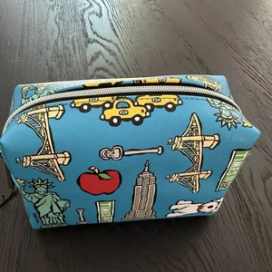 Marc Tetro NYC Cosmetic Bag Travel Blue New York - Picture 1 of 9