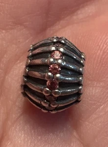 Authentic Pandora Show Stopper Pink CZ Charm 790545CZS Retired Vintage - Picture 1 of 6