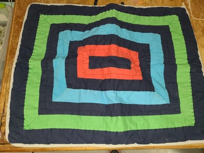 Pottery Barn Teen "Blue/Red/Green" Quilted Standard Sham - Image 1 of 3