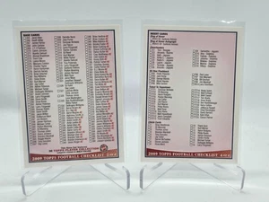 2009 Topps Football Red Checklist 2 Card Lot #2 and #4 - Picture 1 of 2
