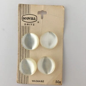 Vintage Botones Scovill Dritz Perlado Colonial Blanco Talla 28 Japón - Imagen 1 de 9
