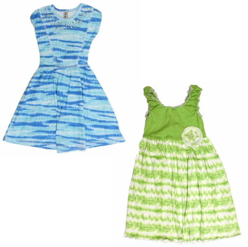 Vestido Mignone Tie Dye para niñas aguamarina o verde Foto 1 de 1