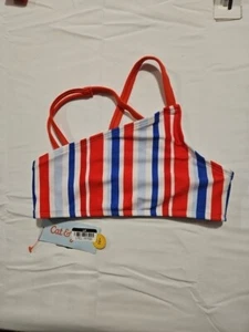 Cat & Jack Girls (Sz M 8)Multi-Strip Bikini Top New  - Picture 1 of 3