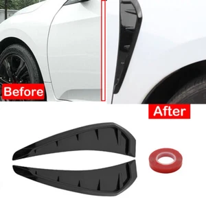 Black Side Fender Vent Air Wing Cover Trim For Honda Civic 10th Gen 2016-2021 - Picture 1 of 13