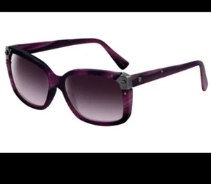 Lanvin Sunglasses SLN504 Marble Purple Horn Square Frames with Purple Lenses - Picture 1 of 9