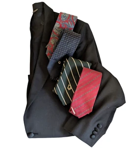 Christian Dior Tuxedo Jacket Men 40R Black Wool Tie Silk Lot Le Connaisseur - Picture 1 of 19