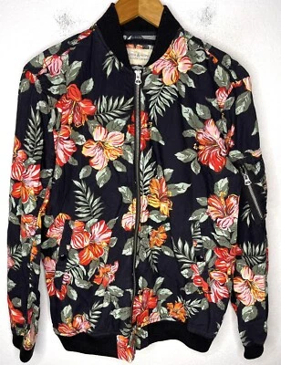 Ralph Lauren X-Pequeña Chaqueta Bomber Floral Abrigo Flores Negro Rosa De Colección Hawaii XS Foto 1 de 4