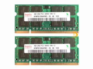 8GB Hynix Kits 2x 4GB 2Rx8 PC2-6400S SO-DIMM RAM Laptop DDR2 800Mhz Memory 1.8V& - Picture 1 of 5
