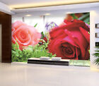 3D Red Rose Flower ZHUA6946 Wallpaper Wall Murals Removable Self-adhesive Amy