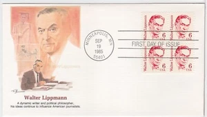 TurtlesTradingPost- Walter Lippmann Political Writer 1985 #1849 FDC Fleetwood - Picture 1 of 2