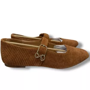 Sam & Libby Fredi Mary Jane Flat Cognac Corduroy Buckle Strap Sz 8.5 Sam Edelman - Picture 1 of 15
