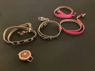 Medallón de sentimiento de leopardo rosa envoltura de cuero genuino joyería personalizada Origami Owl  Foto 1 de 4