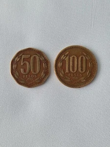 Monedas de 50 y 100 Pesos chile 1981 First edition - Picture 1 of 2