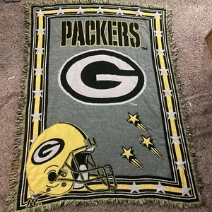 Green Bay Packers NFL Football Throw Blanket 45x56 Afghan Tapestry Northwest Co - Picture 1 of 9