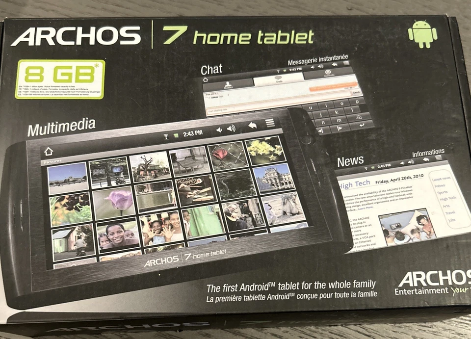 Archos 7 8GB Android Home Tablet V2 MP4/MP3/Photo Viewer (501521) BOXED - Image 1 of 4