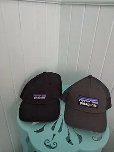 Lot Of 2 Patagonia NetPlus Hats Strapback Snapback Black Gray - Picture 1 of 8