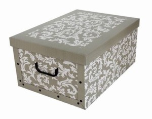 XL Dekokarton Karton Geschenkkarton Regal Box Schachtel Aufbewahrungsbox Beige