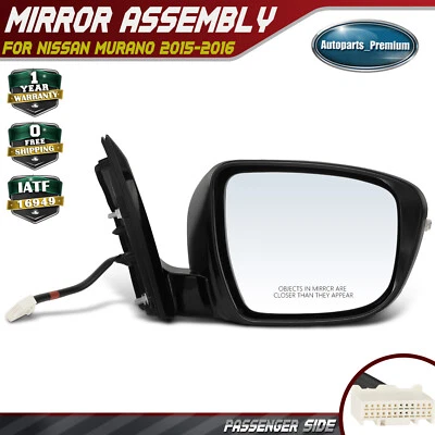 Espejo retrovisor eléctrico para pasajeros con luz de señalización y plegado manual para Nissan Murano 2015 2016 Foto 1 de 4
