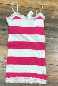 Aeropostale Petunia Pink & White Striped Stretch Top Size XS with Built in Bra - Picture 1 of 3