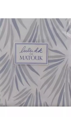 FUNDAS DE ALMOHADA EURO LULU DK MATOUK (2) 500 TC 100% ALGODÓN EGIPCIO BLANCO/AZUL Foto 1 de 4