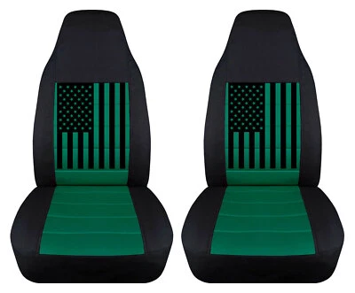 Cubiertas de asiento con canastilla para Pontiac Firebird 1993-2002 negro y verde Foto 1 de 2