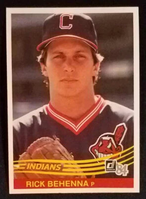 1984 Donruss #346 Rick Behenna Rookie RC Cleveland Indians NM-MINT++ - Image 1 of 2