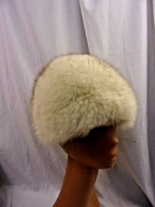 Woman's Genuine Natural   Arctic Fox Fur Classic Lined Lovely 8" Diameter - Picture 1 of 5