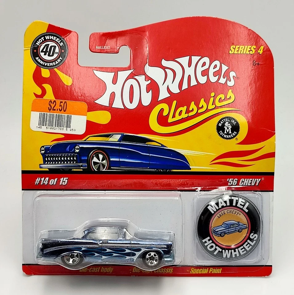 ★ CHEVROLET CHEVY 1956 - HOT WHEELS CLASSICS SERIES 4 + BADGE - 2008 - M3668 v3 - Photo 1/1