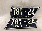 Vintage 1956 Tennessee License Plate Pair ~ Repaint