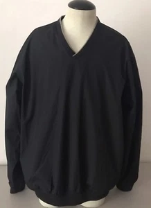 IZOD Men's Black Polyester Long Sleeve Pullover Golf Shirt Size  L - EUC - Picture 1 of 11