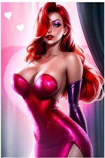 Sexy Jessica Rabbit ACEO ATC 2.5x3.5" card Glossy print short print #/6 B