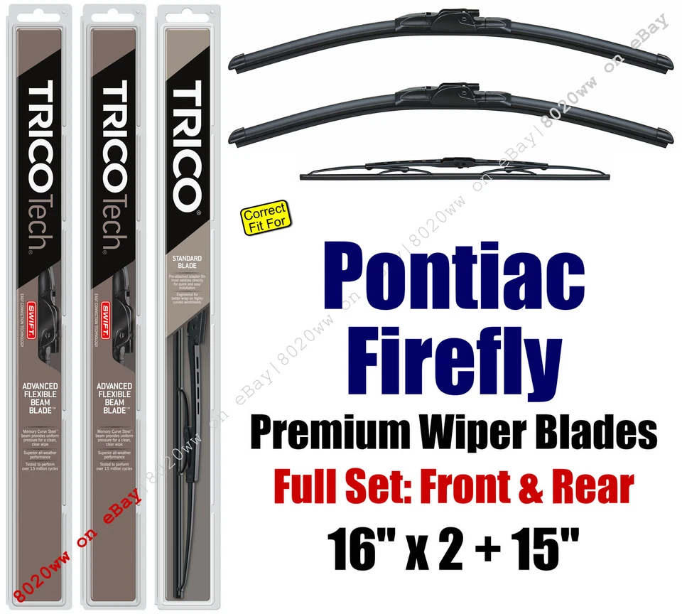 Limpiaparabrisas 3pk delantero trasero - apto para Pontiac Firefly 1985-1988 - 19160x2/30150 Foto 1 de 1