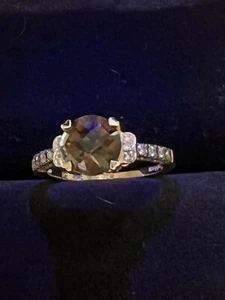 Levian Smoky Diamond 14K Quart Silver Plated Rings 6" $1700 #1 - Picture 1 of 4