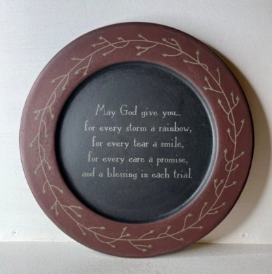 Primitive Barbara Lloyd Plate 11" "May God Give You..." Country Decor EXCELLENT - Image 1 of 2