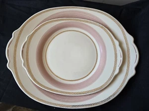 American Limoges Candle Light Lyceum Rose 22ct 12” & 15.5" Serving Platters 2 PC - Picture 1 of 12