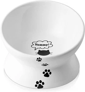 Cat Bowl Anti Vomiting Raised Food Bowls Tilted Elevated Bowl Ceramic Pet Food B - Picture 1 of 10