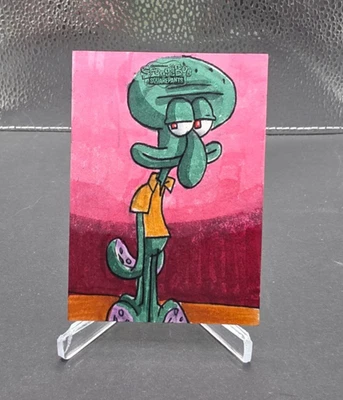 2025 Topps Chrome SpongeBob 25th Anniversary Squidward Sketch Card 1/1 - Image 1 of 2