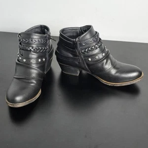 Rampage Y2K Women's Tabitha Black Triple Buckle Ankle Boot Size 6 1/2 M  - Picture 1 of 8