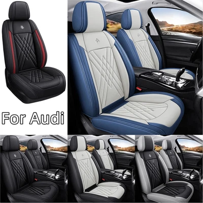 Fundas de asiento de auto de cuero PU cobertura completa de 5 asientos para Audi Q5 e-tron Q6 Q7 Q8 TT Foto 1 de 4