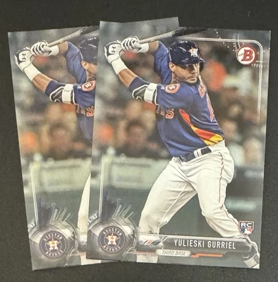(2) Yulieski Gurriel 2017 Bowman novato #29 lote - Houston Astros Foto 1 de 2