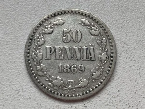 1869 Finland 50 Pennia Rare - Picture 1 of 3