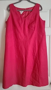 Talbots Damen rosa ärmellos irisches Leinen gefüttert Nähte Etuikleid Größe 14W Neu mit Etikett - Bild 1 von 6