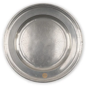 Samuel Pierce of Greenfield MA, 8" x ⅝" Pewter Plate, Antique c1800, 018 - Picture 1 of 11